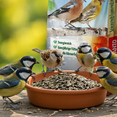 PANTO Sonnenblumenkerne gestreift - Streufutter für Wildvögel Gartenvögel