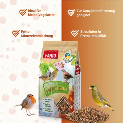 PANTO Gartentraum - Wildvogelfutter mit Getreide, Nüsse, Früchten