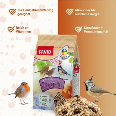 PANTO Wildvogel-Power-Mix - Wildvogelfutter, Streufutter