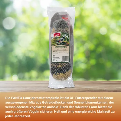 PANTO Ganzjahresfutterspirale – Wildvogelfutter mit Sonnenblumenkernen