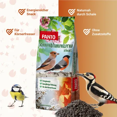 PANTO Sonnenblumenkerne schwarz - Wildvogelfutter für Gartenvögel
