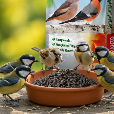 PANTO Sonnenblumenkerne schwarz - Wildvogelfutter für Gartenvögel