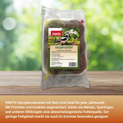 PANTO Ganzjahresknödel – Wildvogelfutter mit Früchten & Insekten