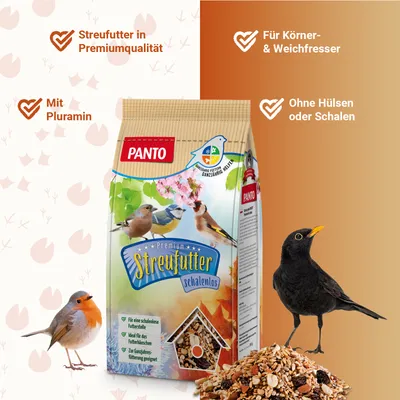 PANTO Premium Streufutter schalenlos – Saaten & Nüsse für Wildvögel