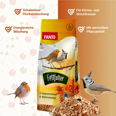 PANTO Fettfutter - Wildvogelfutter mit Sonnenblumenkernen & Erdnüssen PANTO Fettfutter - Wildvogelfutter mit Sonnenblumenkernen & Erdnüssen
