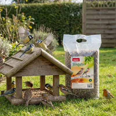 PANTO Streufutter - Wildvogelfutter mit Sonnenblumenkernen & Erdnüssen