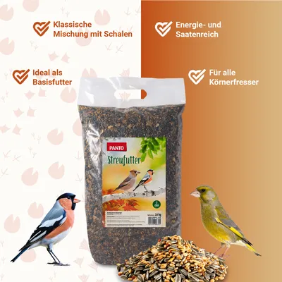PANTO Streufutter - Wildvogelfutter mit Sonnenblumenkernen & Erdnüssen