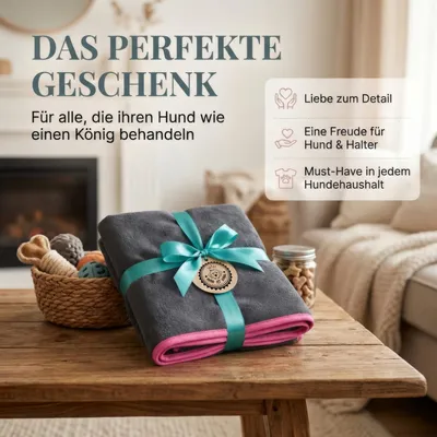 HUND IST KÖNIG extra saugfähiges Hundehandtuch mit Eingriffen, 130x75 cm HUND IST KÖNIG extra saugfähiges Hundehandtuch mit Eingriffen, 130x75 cm