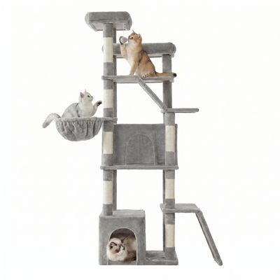 FEANDREA Grand Arbre à Chat, Griffoir Robuste pour Multi-Chats