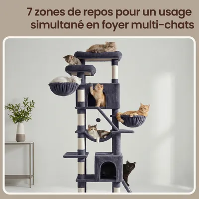 FEANDREA Arbre à Chat XXL avec 7 Zones de Repos FEANDREA Arbre à Chat XXL avec 7 Zones de Repos