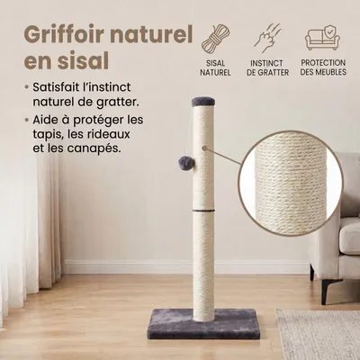 FEANDREA Arbre à Chat, Griffoir pour Chat en Sisal Naturel