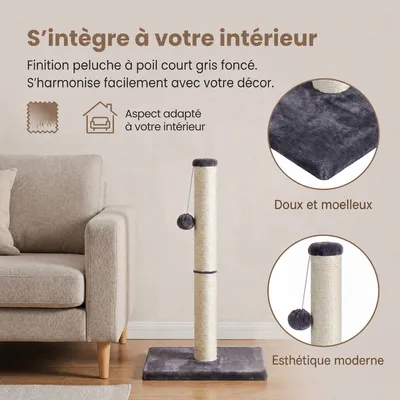 FEANDREA Arbre à Chat, Griffoir pour Chat en Sisal Naturel