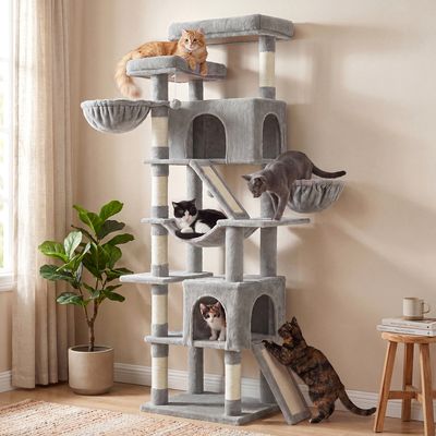 FEANDREA Grand Arbre à Chat, Griffoir Robuste pour Multi-Chats