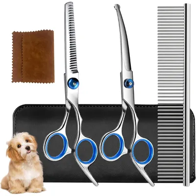 HausPets Kit Ciseaux Toilettage Chien Chat 5 en 1 Acier Inoxydable Sûr HausPets Kit Ciseaux Toilettage Chien Chat 5 en 1 Acier Inoxydable Sûr