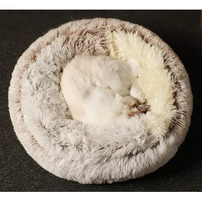 HausPets Anti-Stress Hunde Katzenbett Kuschelig 40cm Braun Rutschfest