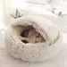 HausPets Anti-Stress Hunde Katzenbett Kuschelig 40cm Braun Rutschfest