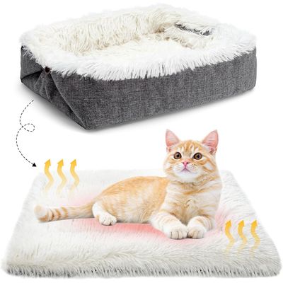 HausPets Lit Chat Chien 2en1 Pliable Couverture Doux 42x36cm Lavable