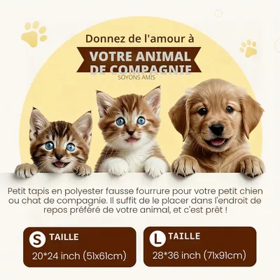 HausPets Lit Chat Chien 2en1 Pliable Couverture Doux 42x36cm Lavable
