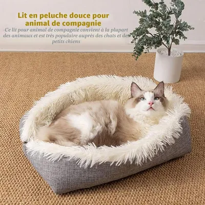 HausPets Lit Chat Chien 2en1 Pliable Couverture Doux 42x36cm Lavable
