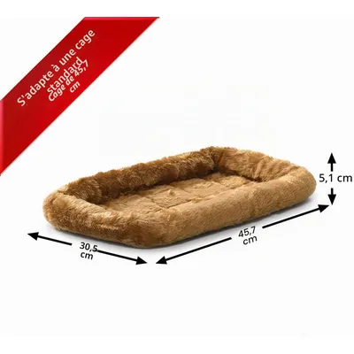 HausPets Lit Traversin Chien Chat 46cm Polaire Cannelle Pour Cage iCrate