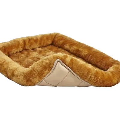 HausPets Lit Traversin Chien Chat 46cm Polaire Cannelle Pour Cage iCrate