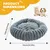 Panier Chien Chat Donut 50cm Apaisant Anti-anxiété Antidérapant Gris