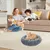 Panier Chien Chat Donut 50cm Apaisant Anti-anxiété Antidérapant Gris