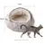 HausPets Lit Chat Donut Peluche Capuchon Semi-fermé Doux 50x50cm Curry