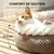 HausPets Lit Rond Chien Chat 53cm Apaisant Fausse Fourrure Camel