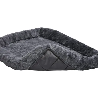 HausPets Lit Traversin Chien Chat 56cm Polaire Gris Pour Cage iCrate