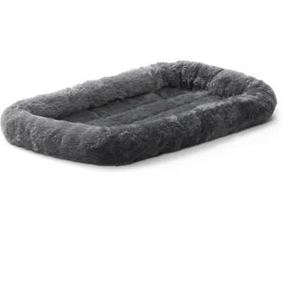 HausPets Lit Traversin Chien Chat 56cm Polaire Gris Pour Cage iCrate