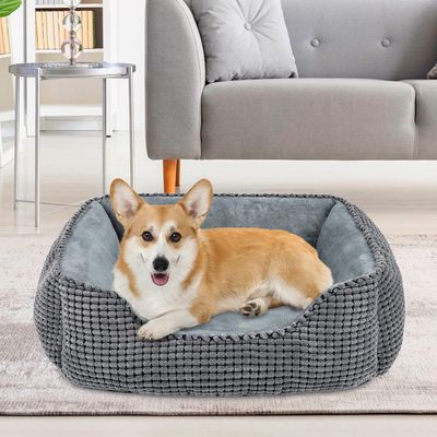 HausPets Panier Chien Chat Lavable Antidérapant Coussin Doux 51x48x15cm