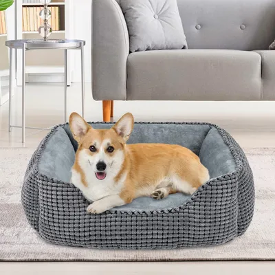 HausPets Panier Chien Chat Lavable Antidérapant Coussin Doux 51x48x15cm