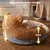 HausPets Lit Rond Chien Chat 52cm Peluche Doux Antidérapant Marron