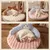 HausPets Lit Rond Chien Chat 52cm Peluche Doux Antidérapant Marron