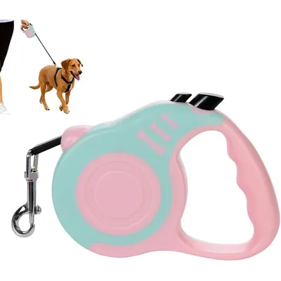 Laisse rétractable 5m 15kg bleu lac rose Laisse rétractable 5m 15kg bleu lac rose