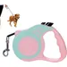 Laisse rétractable 5m 15kg bleu lac rose