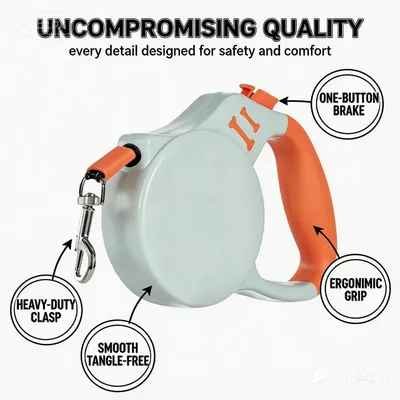 Laisse rétractable 5m ergonomique toutes saisons Laisse rétractable 5m ergonomique toutes saisons