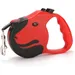 Laisse rétractable 5m 25kg rouge anti rayures