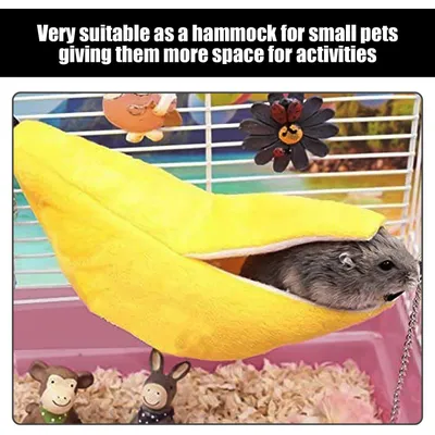 HausPets Hamster Hängematte Banane 2er Set Bett Weich Gelb Grün