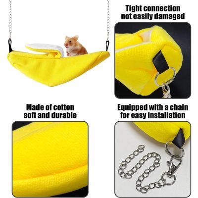 HausPets Cama colgante 2 piezas hámster forma plátano, color amarillo