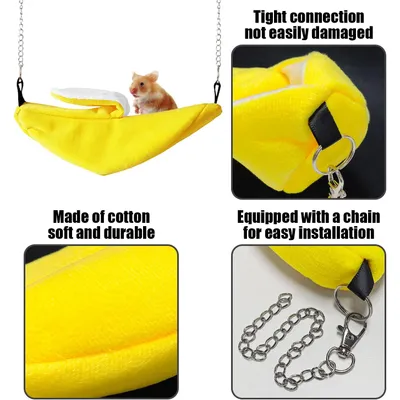 HausPets Hamster Hängematte Banane 2er Set Bett Weich Gelb Grün