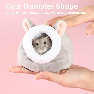 HausPets Warmer Hamster Nest Baumwolle 16x10x9cm Waschbar Grau