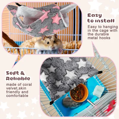 HausPets 4 Hängematten Fleece Kleintiere Meerschweinchen Frettchen Sterne