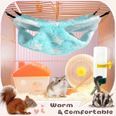 HausPets 4 Hängematten Fleece Kleintiere Meerschweinchen Frettchen Sterne
