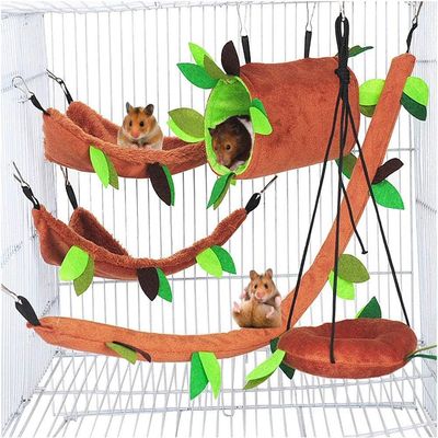 HausPets Wald-Spielzeug Hamster 5-tlg. Hängematte Schaukel Tunnel Seil