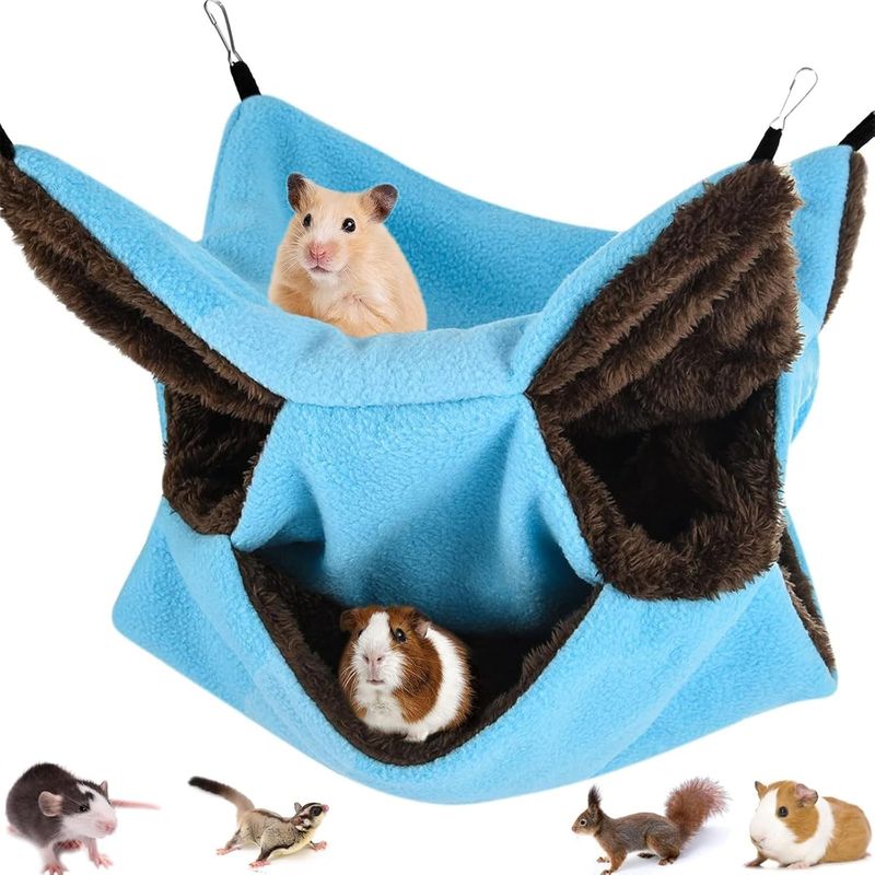 HausPets 3-Etagen Hängematte Kleintiere 30x30cm Fleece Warm Blau