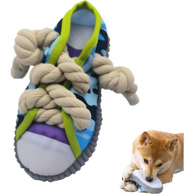 HausPets jouet chaussure couineur clochette bleu chien