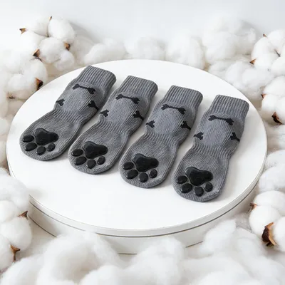 HausPets Chaussettes Chien Antidérapantes Respirantes 4 Pièces