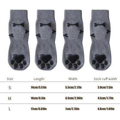 HausPets Calcetines transpirables antideslizantes para perros, 4 unidades